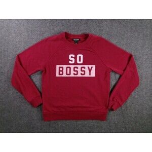 Joe Boxer Sweatshirt Womens M Burgundy So Bossy Pullover Crewneck Causal Basic